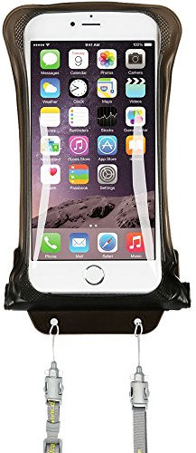 AquaVault 100 % wasserdichte schwimmende Smartphone-Hülle & Geldbeutel, passend für alle Handys, strapazierfähigem PVC für zusätzlichen Fallschutz, inklusive verstellbarem Umhängeband schwarz