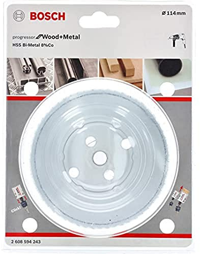 Bosch Professional Lochsäge Progressor for Wood & Metal (Holz und Metall, Ø 114 mm, Zubehör Bohrmaschine)