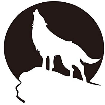 YU Autoaufkleber Wolf Totem Reflektierender Autoaufkleber Wolf Mochizuki Brüllen Auto Carving Aufkleber 2er Pack