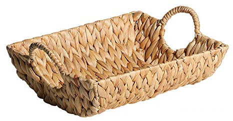Realizzato a Mano Cestino in vimini con manici rotondo, Cestino da picnic, Cestino in Vimini Naturale, Cesto Regal per conservare Verdure, Snack e Pane,L