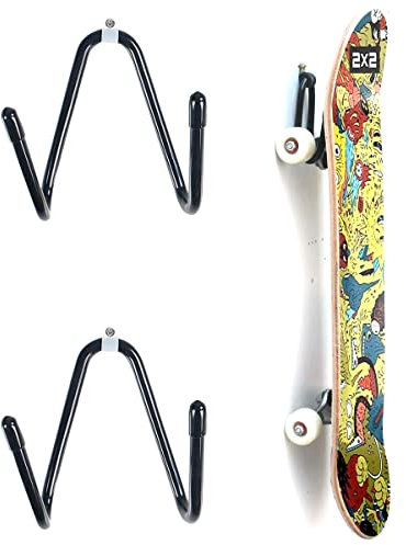 LATTCURE 2 Stück Skateboard Halterung Wand, Wandhalterung Haken Aufhänger Halter mit Schrauben zum Aufhängen für Skateboard Longboard Pennyboard Klassische Gitarren Ständer Wandhalter Gitarrenständer