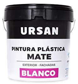 URSAN PLASTIMAT EXTERIOR MATE BLANCO 15L PARA FACHADAS CUBRIENTE Y LAVABLE CON CONSERVANTES ANTIMOHO