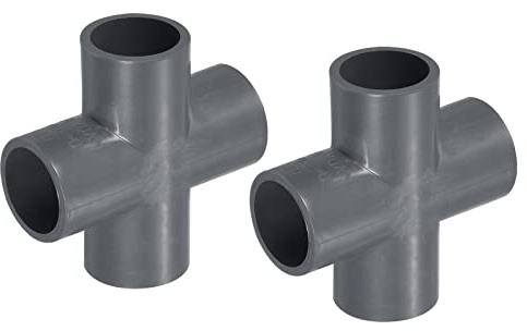 PATIKIL 0.8 Pulgadas PVC Tubería Montajes, 2 Paquetes 4 Vías T Forma Agua Tubería Cruzado Junta Conectores Adaptadores para Jardín Riego Hogar Acuario