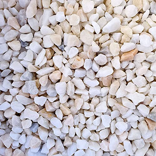 Elixir Gardens Decorative White Marble Stones Gravel Chippings Pebbles Cobbles Paddlestones Aggregate Various Sizes 1kg-1000kg | (10kg, White Marble)