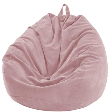 FANSU Sitzsack Waschbar Ohne Füllung, Stuhlbezug Indoor Outdoor für Kinder Erwachsene, Kordsamt Textile Aufbewahrung (100x120cm, Rosa)