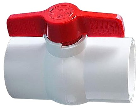 MagiDeal Robinet à tournant sphérique en PVC, poignée en T compacte bidirectionnelle, vanne d'arrêt d'eau, raccord de tuyau droit pour tuyaux d'égout de, blanc 40mm