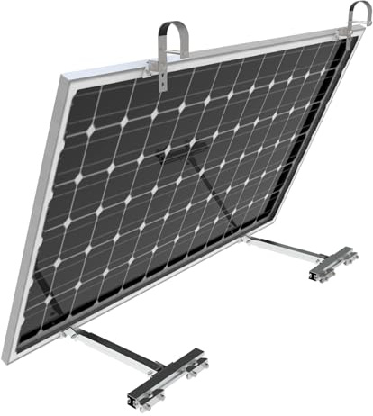 Protron Balkonkraftwerk Halterung Geländer Befestigung für PV Photovoltaik Solarpanel Montage aus Aluminium + Edelstahl (1x 2er Set - rund, 0% Mwst. Gemäß §12 Abs. 3 UStG)