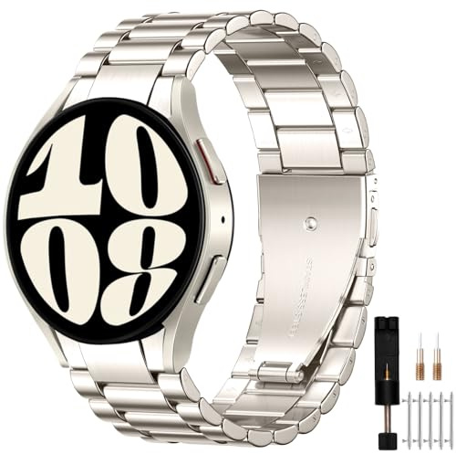 Mastten Metallarmband kompatibelt med Galaxy Watch 6 Classic 47 mm 43 mm/Watch 6/Watch 5/Watch 4 44 mm 40 mm, Utan Gap ersättningsarmband för Galaxy Watch 5 Pro 45 mm/4 Classic 46 mm 42 mm