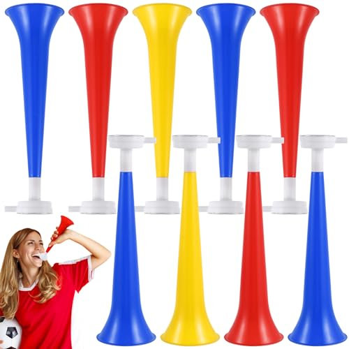 BESPORTBLE Lot de 10 trompettes de soutien pour enfants - Volumni - Klaxon de stade bruyant - Mini corne de football - Accessoires de fête