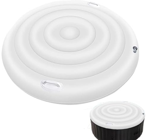 QSZTJJ Abdeckung aufblasbare quadratischem/Rund Whirlpool-Gehäuse mit Poolabdeckung, PE Abdeckplane für Family Pools Abdeckungen Rund Pool Cover Easy Set (Round 165 * 165cm,White)
