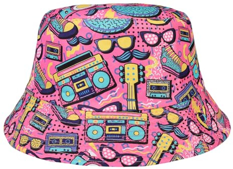 MILAKOO Party Eimer Hut für Männer Frauen Lustig Retro Vintage Print Fischer Hut Unisex Portable Hut für Disco Hip Hop