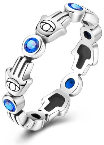 Ring Ringe Damen Bijouterie Herren Retro Religiöse Serie Blauäugige Hand & FAMA Hand & Seil Muster & Zweig Neutral Stil Ring 8 Ktr167