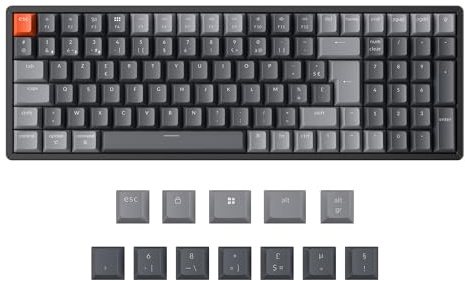 Keychron K4 QMK Clavier de Jeu Mécanique Sans Fil, Disposition 96%, Commutateurs Super Banane, Rétroéclairage LED Blanc et Rechargeable, Bluetooth 5.2 pour Mac/Windows/Linux, Disposition FR- Version 3