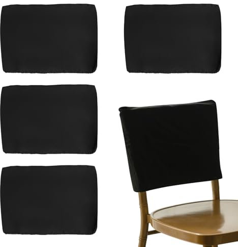 Lot de 4 housses de coussin polyester élastiques - Protection contre la poussière - Amovibles - Universelles - Pour salle à manger, hôtel, maison et bureau