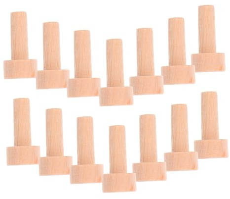 Veemoon Lot de 20 Petites Chevilles en Bois Brut T Forme Tête Ronde pour Bricolage et Projets de Bois, Faciles à Manipuler, pour Meubles et Décoration