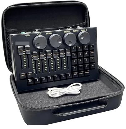 DMX Controller, MA2 Konsole Mini Command Wing Moving Head Bühnenlicht-Controller for Party Club Professionelle Ausrüstung Beleuchtungscontroller Professionelles DJ-Equipment(Black Command Wing)