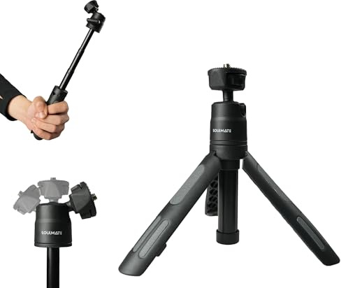 Trépied support de téléphone mini trépied rotatif 360° perche selfie réglable 6,35 mm vis pour photo reflex numérique autoportrait vlogging