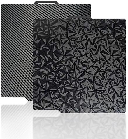 Plaque d'Impression Double Face PEO+PET Texturée pour Bambu Lab X1 X1C X1E P1P P1S A1, Plateau Magnétique en Acier à Ressort 257x257mm