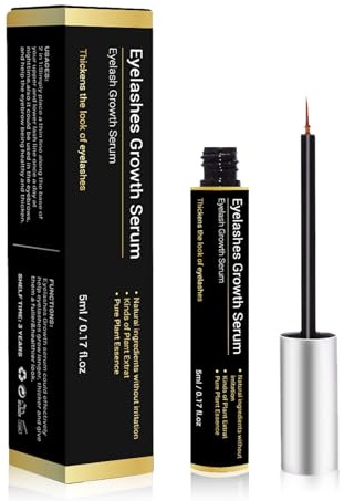 Wimpernserum, Wimpernwachstumsserum und Augenbrauenverstärker, Lash Serum Wimpernserum für Längeres, Dickeres, Volleres, Stärkeres Wachstum 5ML