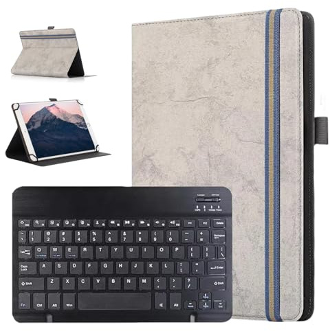 PRSPR Funda para tablet ZZB ZB10 de 10 pulgadas con teclado Bluetooth desmontable - Teclas de tijera silenciosas, soporte de ángulo ajustable, soporte para bolígrafo, tableta 2 en 1 con cubierta de