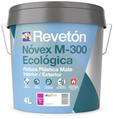 Reveton Pintura Mate Novex M-300 Ecológica Antimoho Blanco 4 Lt