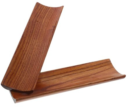 IWOWHERO Bandeja de Madera Maciza Rectangular 2 Piezas Platos para Sushi y Aperitivos Soporte para Postres y Frutas Bandejas Rústicas para Servir en Cenas y Eventos