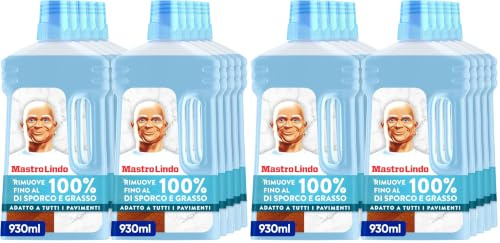 Mastro Lindo Detersivo Pavimenti Marmo, Liquido Superfici Delicate, 12 Confezioni (10 x 930ml), Profumo Fresco e Delicato, Brillantezza Senza Residui, Ingredienti di Origine Vegetale (Confezione da 2)