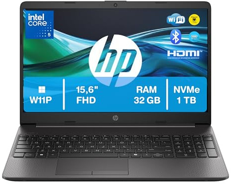 HP 250R G9, Computer Portatile Notebook, Intel Core 5 120U, 32GB RAM, 1TB SSD NVMe, Display 15.6'' Full HD, W11P