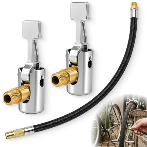 Kit adaptadores válvula para bomba de aire compatible con Bosch EasyPump, manguera extensión 30 cm y adaptadores inflado para coche bicicleta balón colchón inflable, accesorio compresor portátil
