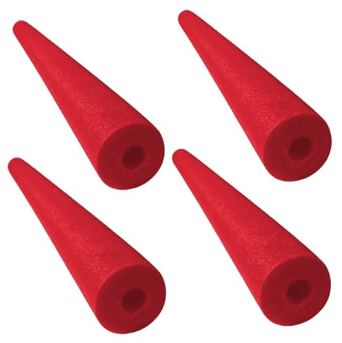 Noodles in Schiuma per Piscina, Confezione da 4 Noodles Galleggianti in Schiuma per Piscina, Aiuto al galleggiamento Leggero e Cavo da 59 Pollici per Bambini, Giocattolo Acquatico Rosso Estivo