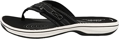 Clarks Women's Brinkley Sea Flip Flops, Black Black Synthetic, 5 UK