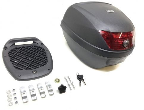 28 Liter Universal Roller Topcase ROME schwarz kompatibel mit Piaggio Sfera | Koffer mit Helmfach für Integralhelm, abnehmbar, abschließbar; kompatibel mit Piaggio TPH, Zip 50, Maße 300x395x395 mm HxBxT