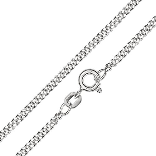 CLEVER SCHMUCK Silberne Panzerkette 42 cm und 1,7 mm breit STERLING SILBER 925 für Kinder, Jugendliche oder Damen, Männer in Geschenkfaltbox