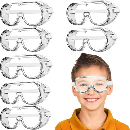 7 Stück Kinder-Schutzbrille, Wissenschaftsbrille, Schutzbrille für Kinder, Augenschutz, Schutzbrille für Jungen und Mädchen