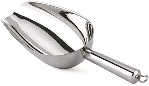 Kenbutsu Ice Scoop 12oz, 11 Inch Medium Stainless Steel Metal Food Scoops for Kitchen Party Bar Wedding, Durable & Heavy Duty, Dishwasher Safe.