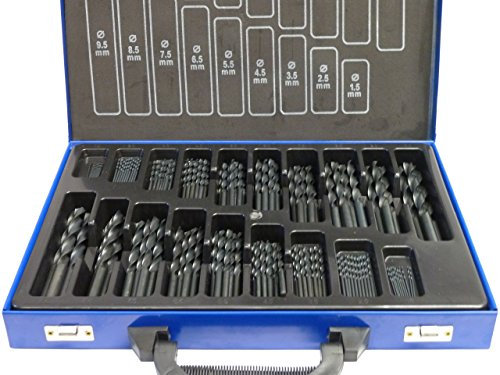 Metallbohrer-Set 170-tlg. 1-10 mm - HSS-R Spiralbohrer - DIN 338 - für Metall, Holz, Kunststoff - Industriequalität - PeTools