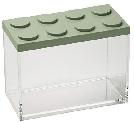 omada Design - Recipiente para alimentos rectangular de ladrillo de 2 litros con tapa apilable y recipiente transparente - Línea Brickstore