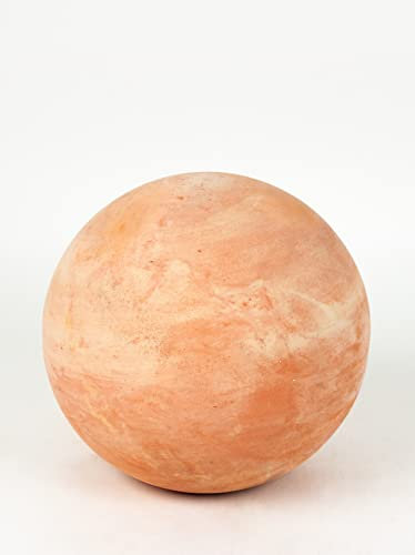 Teramico Palline da giardino in terracotta, 12 cm – 28 cm, assolutamente resistenti al gelo, con stella/lampada a olio, sfera decorativa da giardino per esterni, prodotto di qualità (16cm)