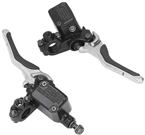 Aramox Bremshebel Bremszylinder, Aluminiumlegierung CNC Paar Bremshebel Links Rechts Bremsgriff Hebel mit Ölkanne Lenker Bremszylinder Hebel Ersatz für YQ50 Aerox 1997-2013