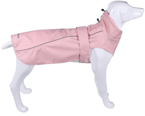 Adjustable Waterproof Dog Raincoat for Dogs,Lightweight Pet Rain Jacket Puppy Clothes with Reflective Strip for Small Medium Large Dogs (Pink, Large)