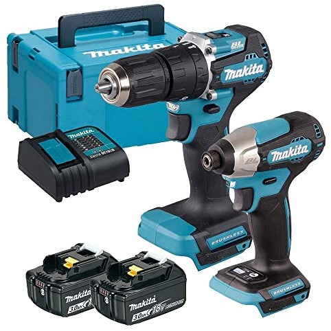 Makita DLX2414SJ 18V LXT 2 Piece Brushless Kit with 2X 3.0Ah Batteries, Charger & Case