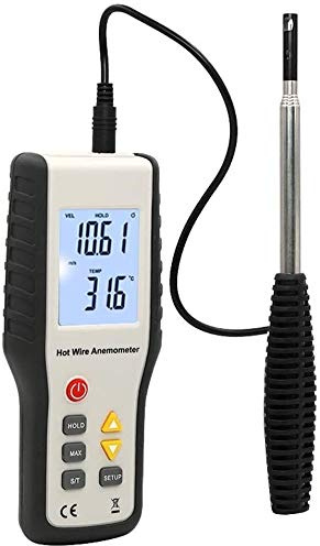 JJJ Anemometro Termico Air Volume Meter Anemometro ad Alta sensibilità Anemometro Vento Temperatura Air Volume Misura