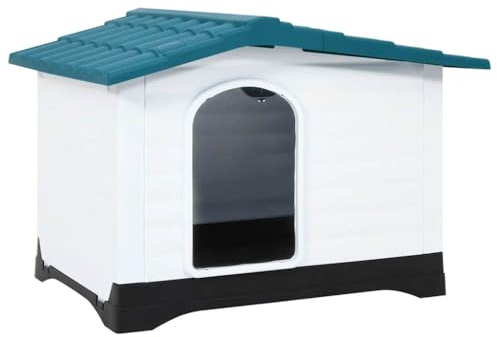 vidaXL Niche pour Chien Bleu 90,5x68x66 cm Polypropylène Cage Chenil Cabane
