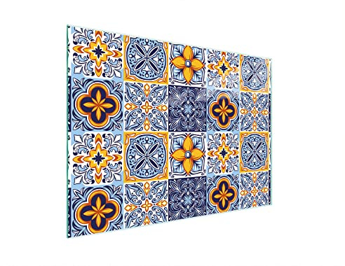 DarHaus Tabla de cortar de cristal, tabla de cocina de vidrio, tabla de vidrio para cortar y servir alimentos, cubierta para la placa de cocina, medidas 30 x 22 cm, MOSAICO