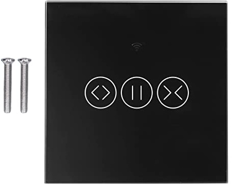 Xcello Motorized Roller Blinds Shutter Switch,WiFi Smart Curtain Switch,ABS Tempered Glass for Roller Shutter (S-Black)