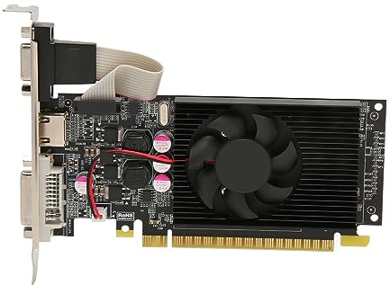 Vikye DDR3 Graphics Card, 512M GT210 64bit DDR3 DisplayPort, Low Noise Support HD Multimedia Interface DVI VGA with Cooling Fan for Gaming Desktop PC (GT210 512M DDR3)