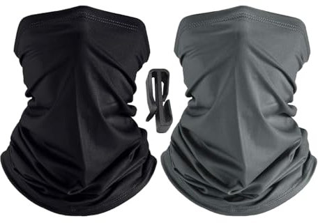 Toulifly Multifunktionstuch, 2 Pack Mesh Atmungsaktiv Elastiche Schlauchschal, Sonnenschutz Halstuch, Schnelltrocknend Loop Schal für Outdoor Motorrad Wandern Radfahren Laufen