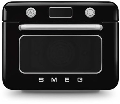 Smeg, Forno Combinato a Vapore da Appoggio COF01BLEU, 10 Funzioni di Cottura, 33 Ricette Automatiche, Serbataio Estraibile, Cottura a Vapore, Funzione Decalcificazione, Potenza 1800W, Nero