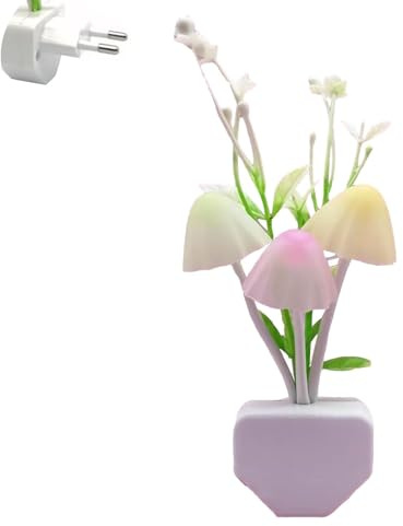 Luz Enchufable En Forma De Seta - Luz Nocturna LED En Forma De Seta | Luces Románticas En Forma De Seta De 0,1 W Para Dormitorio Con Capacidad De 50.000 Horas De Trabajo Lámpara Con Sensor Enchufable