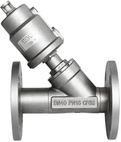 DN40 Edelstahl pneumatisches Flansch-Schrägsitzventil Hochtemperaturdampf Y-Typ Absperrventil 1St
